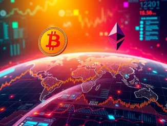 A digital representation of Bitcoin and Ethereum symbols amidst financial charts, symbolizing essential crypto market insights.
