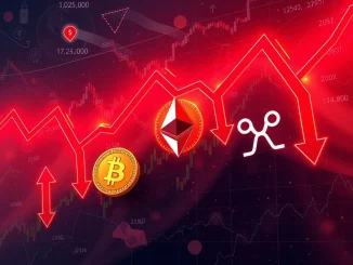 Bitcoin and Ethereum price crash triggering massive crypto liquidations