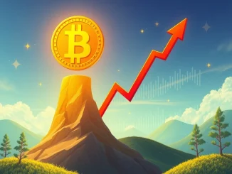 A dynamic chart showing the upward trajectory of Bitcoin price, illustrating its powerful final rally phase.