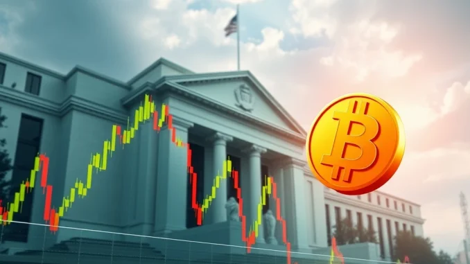 Bitcoin price surge influenced by Fed rate decision on financial chart