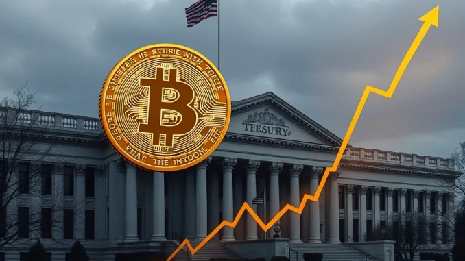 Bitcoin's price surge acting as a crucial catalyst for US fiscal stability, with digital currency influencing Treasury demand.