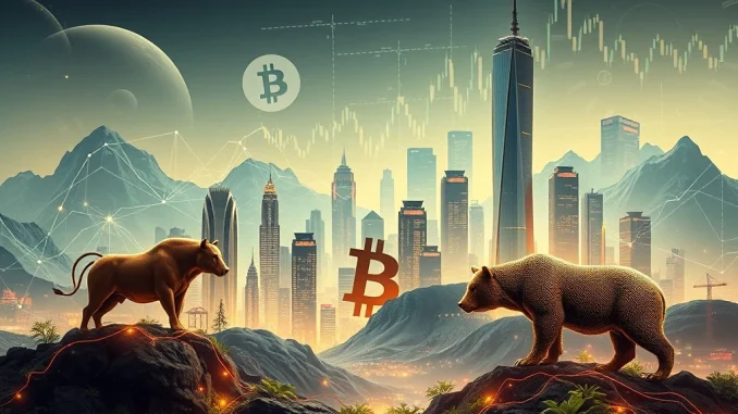 A visual representation of Bitcoin's transformative shift, showing institutional adoption and crypto ETF growth replacing traditional four-year cycles.