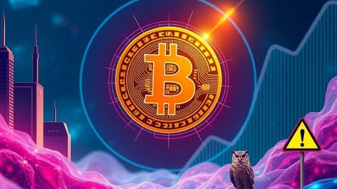 Depicts the complex path of Bitcoin's future, balancing ambitious price targets from institutional adoption with expert calls for prudent diversification.