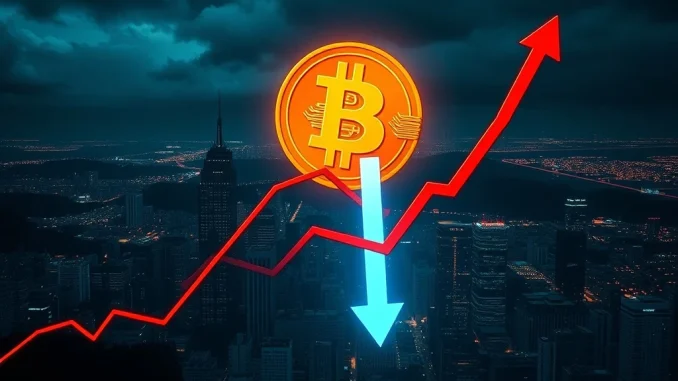 Chart showing a dramatic plunge in Bitcoin Futures Open Interest, signaling a bearish outlook for Bitcoin price while highlighting spot market resilience.