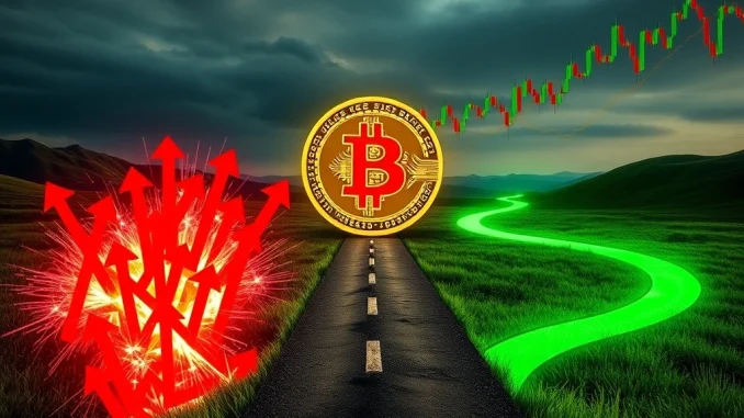 A Bitcoin chart showing extreme bearish pressure and the potential for a short squeeze, reflecting high Bitcoin futures open interest.