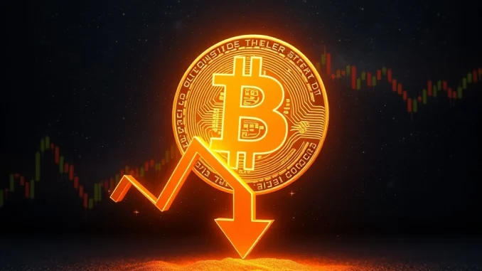 Chart showing Bitcoin price drop after Galaxy Digital's significant sell-off, impacting the crypto market.