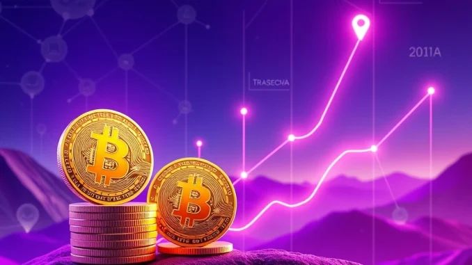 Visualizing Bitcoin Hyper's rapid presale growth and high APY potential, with digital coins soaring against a blockchain backdrop.