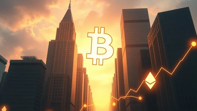 Chart showing a soaring Bitcoin price, symbolizing the impact of institutional adoption on Bitcoin cycle theory.