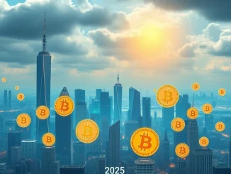 Bitcoin institutional adoption in a futuristic financial landscape with central bank influences