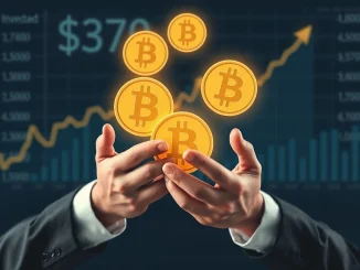 A chart illustrating a massive surge in institutional Bitcoin buying, highlighting significant BTC demand and its impact on crypto market trends.
