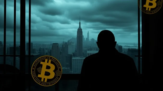 Bitcoin News: Shocking $1M Bail Granted in Crypto Kidnapping Case, Bitcoin Prohibited for Payment An illustration depicting the serious implications of the New York City crypto kidnapping case, highlighting the $1M bail and the ban on Bitcoin payments.