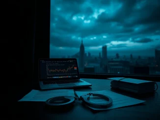 Illustrates the severe consequences of crypto kidnapping with bail documents and digital asset symbols, highlighting the latest Bitcoin news.