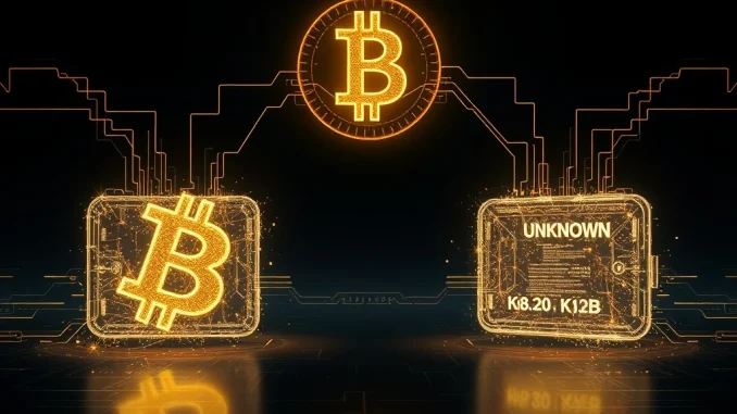 Depiction of a significant Bitcoin transfer from Kraken to an unknown wallet, highlighting the scale of the BTC movement.