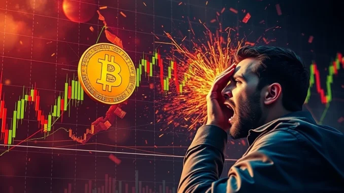 Bitcoin price crash illustrating the dangers of 40x leverage trading