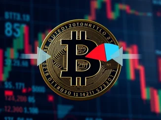 A chart visualizing Bitcoin long-short ratios, showing a slight bearish tilt, representing current BTC market sentiment and trading trends.