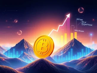 Upward trending charts with Bitcoin and SUI logos, symbolizing a strong Bitcoin rally and crypto market recovery.