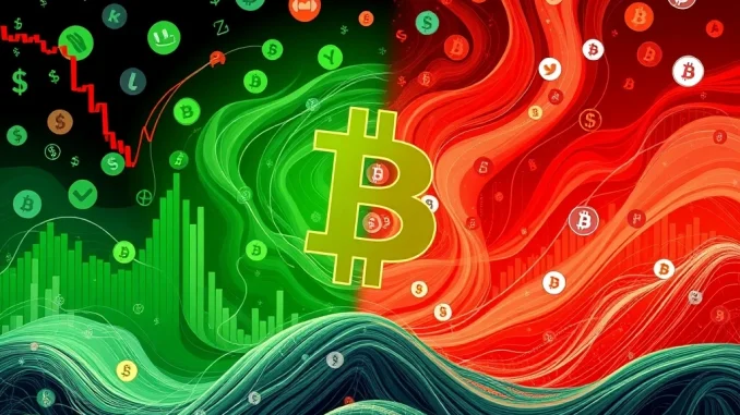 Charts showing Bitcoin stabilization and altcoin liquidations, illustrating the strategic market rotation in the crypto market.