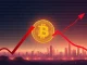A sharp decline on a Bitcoin price chart, reflecting recent market volatility and a significant $1.2 billion transfer.