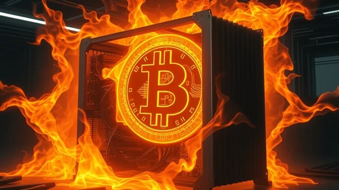 Bitcoin Mining Difficulty Plummets 7.48% – Heatwave and Power Outages Disrupt Miners Bitcoin mining rig affected by extreme heat and power outages