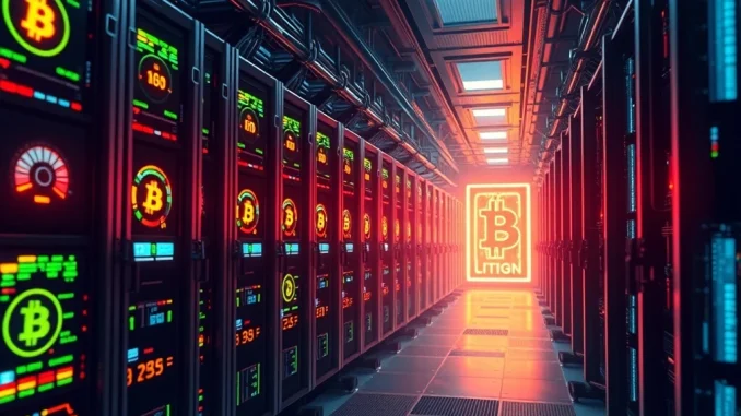 Bitcoin mining facility with high energy consumption and low fee revenue