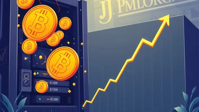 Chart showing a significant rise in Bitcoin mining profitability post-halving, as reported by JPMorgan.