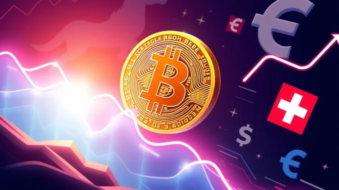 Bitcoin price surging past 99K CHF resistance with bullish momentum