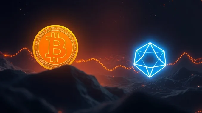 Bitcoin and Cardano ADA symbols glowing with market optimism