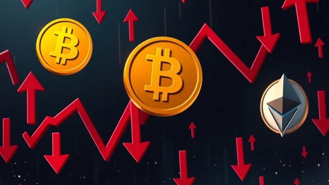 Bitcoin news today shows a dramatic crypto market crash with falling prices.