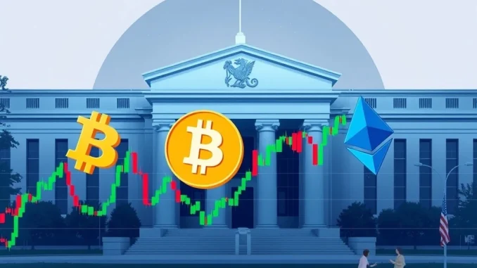 Bitcoin and Ethereum price charts with Federal Reserve policy impact
