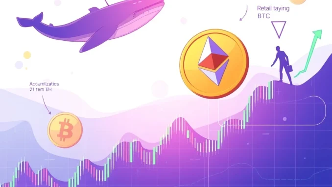 Bitcoin News Today: Retail Investors Dump BTC as Ethereum Whales Gobble $2.43B Bitcoin news highlights Ethereum whale accumulation and retail investor sell-off