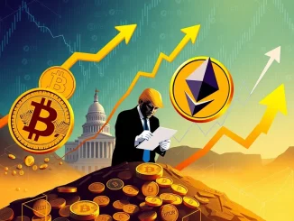 Visualizing the monumental surge in the crypto market, highlighting Bitcoin News and the impact of institutional adoption and new policies.