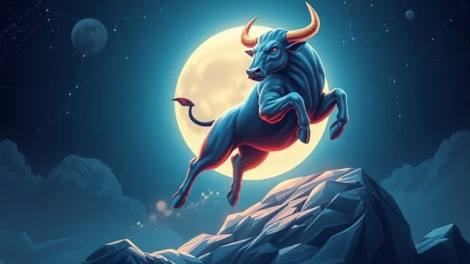Bitcoin News Today: MoonBull ($MOBU) Surges in Altcoin Resurgence - Don't Miss Out! MoonBull ($MOBU) cryptocurrency surging in the altcoin market with a bull leaping over the moon.