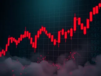 Bitcoin price chart showing bearish patterns and potential drop