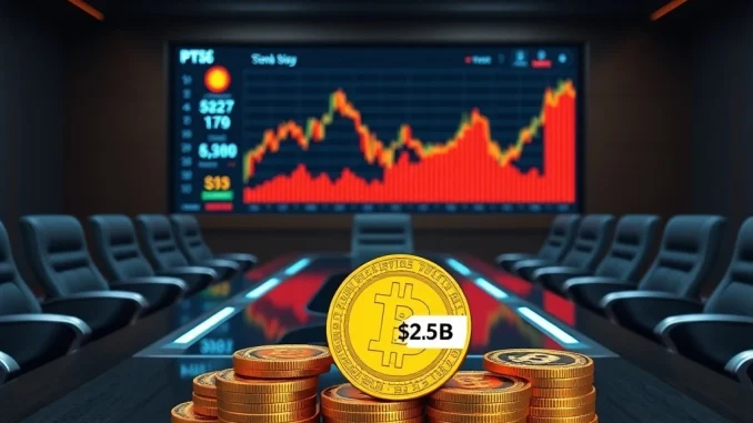 Strategy's $2.5B Bitcoin treasury expansion displayed on a digital screen