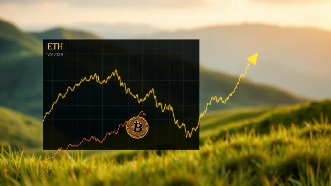 A digital chart showing a slight dip in Bitcoin price and a rise in altcoin values, symbolizing current Bitcoin News and market shifts.