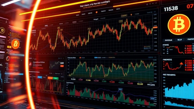 A digital interface showing live Bitcoin News Today feeds and dynamic crypto charts, symbolizing the power of real-time data for market navigation.