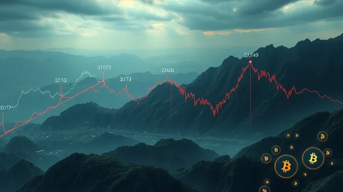 A visual representation of the recent Bitcoin News Today market correction, showing a sharp altcoin market plunge and cascading crypto liquidations.