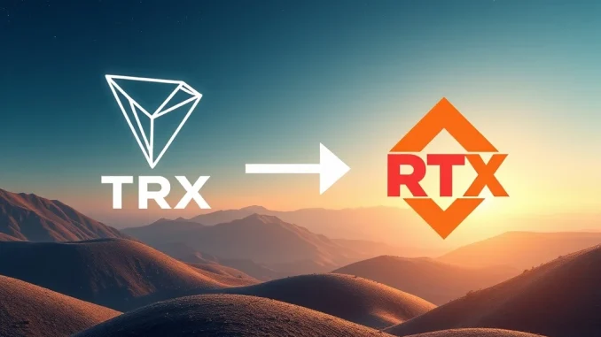 Visualizing the astounding shift in crypto investment from Tron (TRX) to Remittix (RTX), highlighting a key trend in Bitcoin News Today.