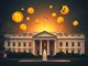 White House and Bitcoin symbols representing cryptocurrency policy decisions