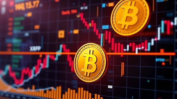 XRP and Bitcoin price chart showing critical resistance level in crypto market