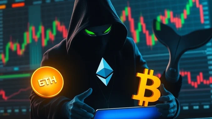 A digital representation of a Bitcoin OG making a significant Ethereum purchase, symbolizing a major crypto market shift.