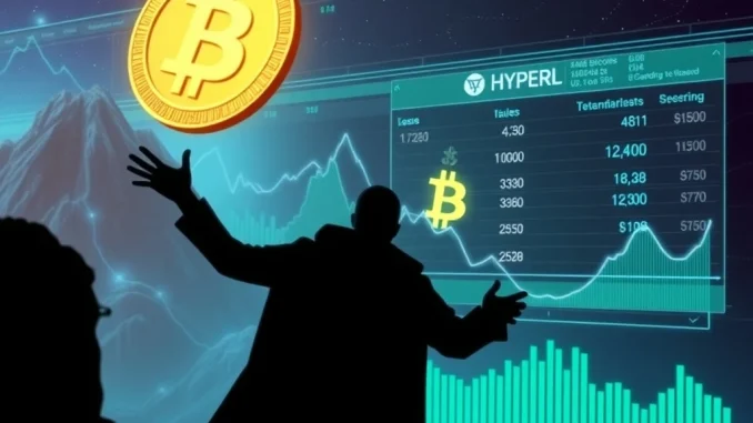 Visualizing a significant Bitcoin OG transaction on the Hyperliquid decentralized exchange, indicating a major crypto market move.