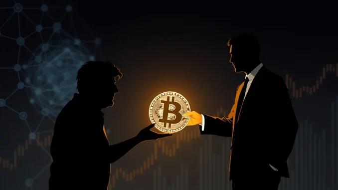 Bitcoin OGs passing the torch to institutional investors, symbolizing the evolving crypto market dynamics.