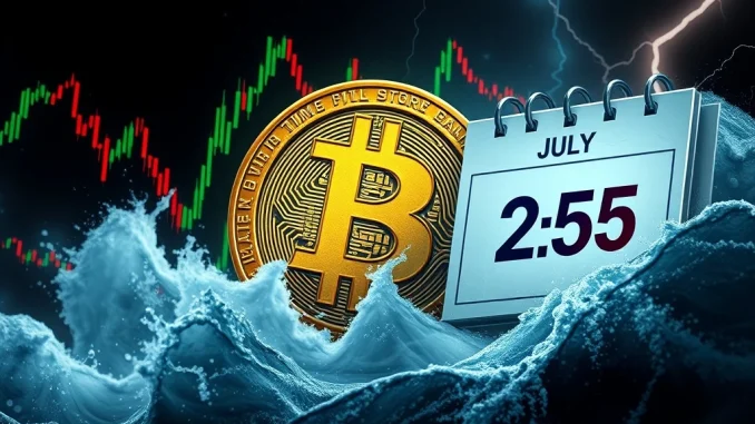 Illustrating the potential for Bitcoin volatility due to the massive Bitcoin options expiration and $12.3 billion settlement on July 25th.