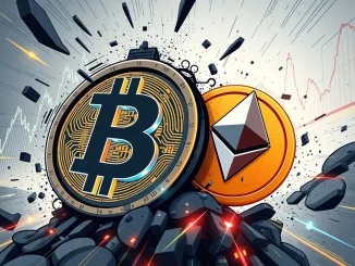 A chart showing a significant Bitcoin price drop following a major Bitcoin Options Expiration, illustrating market volatility.