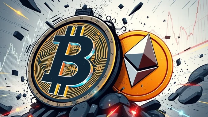 A chart showing a significant Bitcoin price drop following a major Bitcoin Options Expiration, illustrating market volatility.