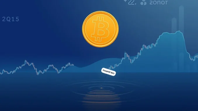 A calm Bitcoin price chart showing no crypto market reaction to an unverified prediction.