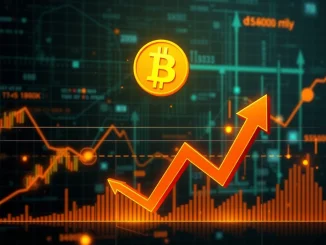A digital chart showing Bitcoin price surging past $120K, with an arrow pointing towards a potential $135K rally, illustrating market dynamics and Bitcoin price potential.