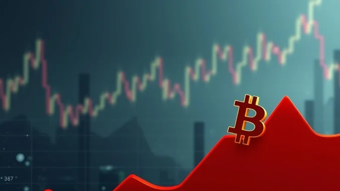 A crypto chart illustrating a significant Bitcoin price dip impacting the broader altcoin market, reflecting current market volatility and dominance shifts.