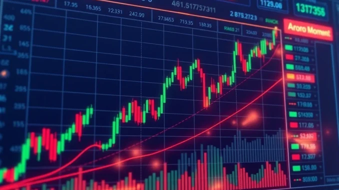 Bitcoin price chart with tightening Bollinger Bands signaling a potential breakout